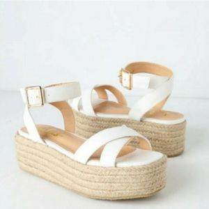 White Espadrille Platform Sandals